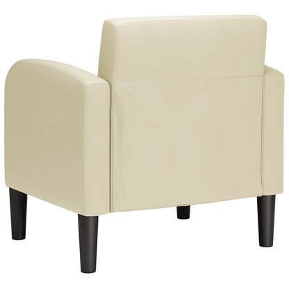 vidaXL Sessel mit Armlehnen Creme 54 cm Kunstleder