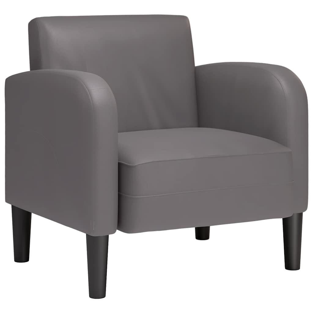 vidaXL Sessel mit Armlehnen Grau 54 cm Kunstleder
