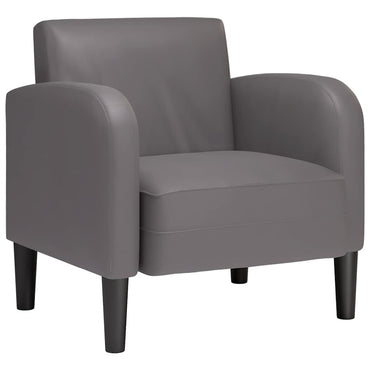 vidaXL Sessel mit Armlehnen Grau 54 cm Kunstleder