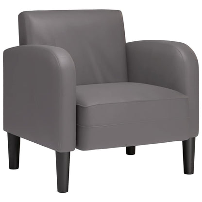 vidaXL Sessel mit Armlehnen Grau 54 cm Kunstleder