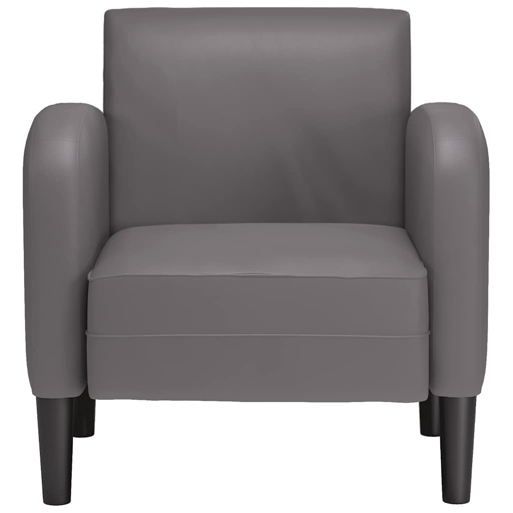 vidaXL Sessel mit Armlehnen Grau 54 cm Kunstleder