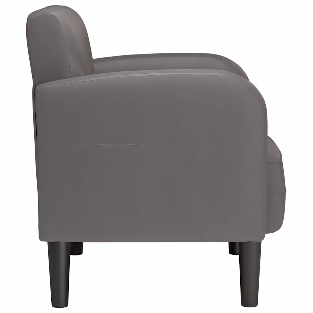 vidaXL Sessel mit Armlehnen Grau 54 cm Kunstleder