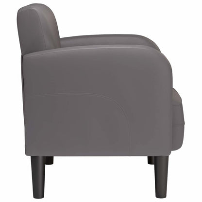 vidaXL Sessel mit Armlehnen Grau 54 cm Kunstleder