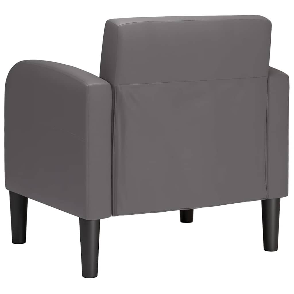 vidaXL Sessel mit Armlehnen Grau 54 cm Kunstleder