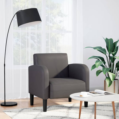 vidaXL Sessel mit Armlehnen Grau 54 cm Kunstleder