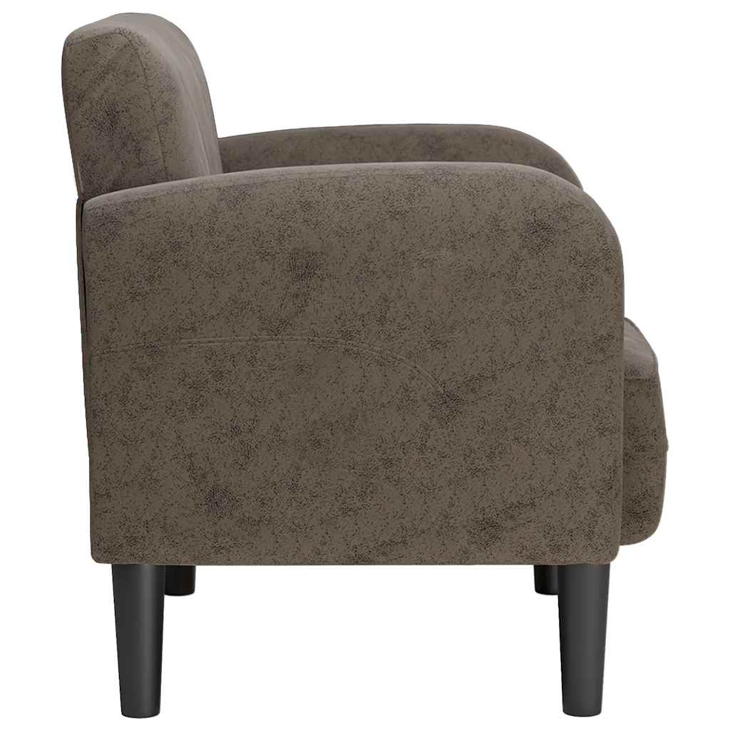 vidaXL Sessel mit Armlehnen Dunkelgrau 54 cm Kunstleder