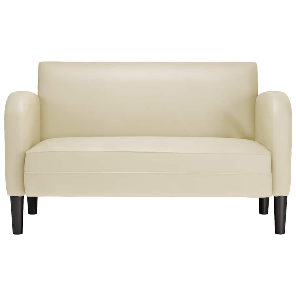Zweisitzer-Sofa Creme 110 cm Kunstleder