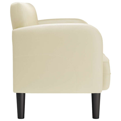 vidaXL Zweisitzer-Sofa Creme 110 cm Kunstleder
