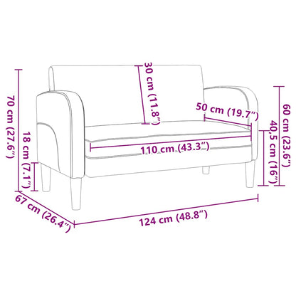 vidaXL Zweisitzer-Sofa Dunkelgrau 110 cm Kunstleder
