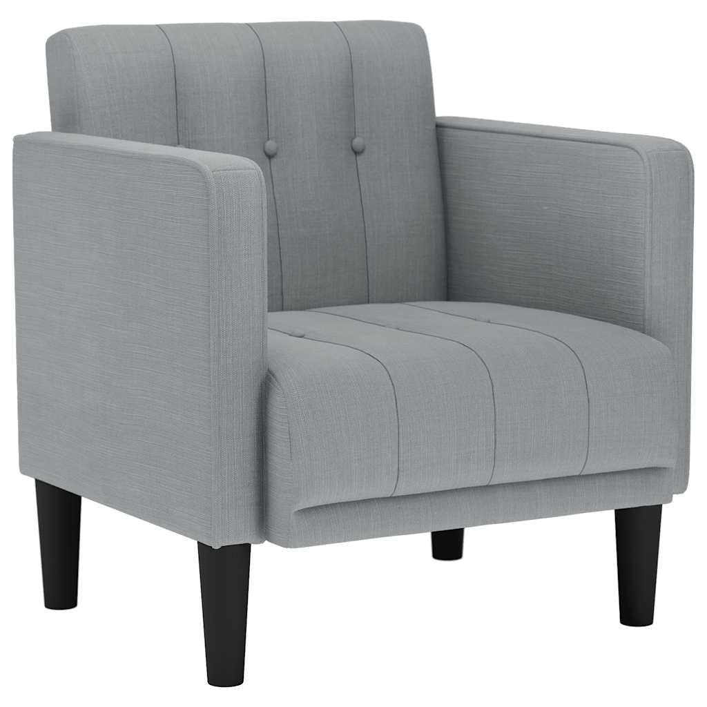 vidaXL Sessel mit Armlehnen Hellgrau 53 cm Stoff