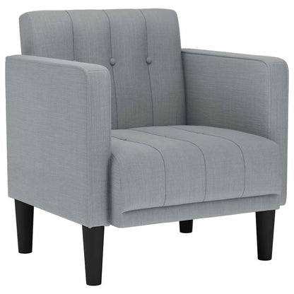vidaXL Sessel mit Armlehnen Hellgrau 53 cm Stoff