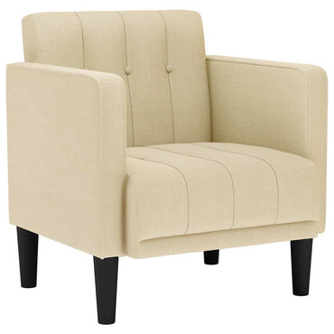 vidaXL Sessel mit Armlehnen Creme 53 cm Stoff