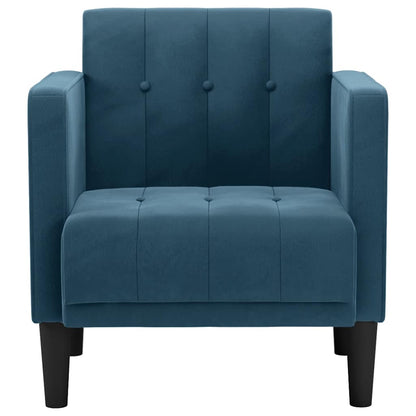 vidaXL Sessel mit Armlehnen Blau 53 cm Samt
