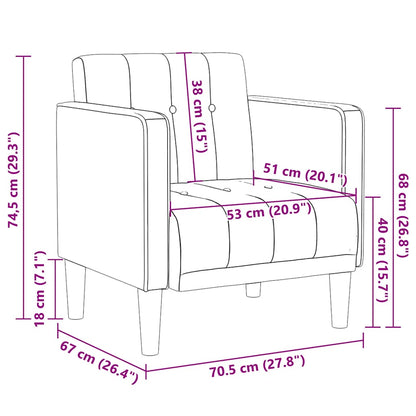 vidaXL Sessel mit Armlehnen Blau 53 cm Samt