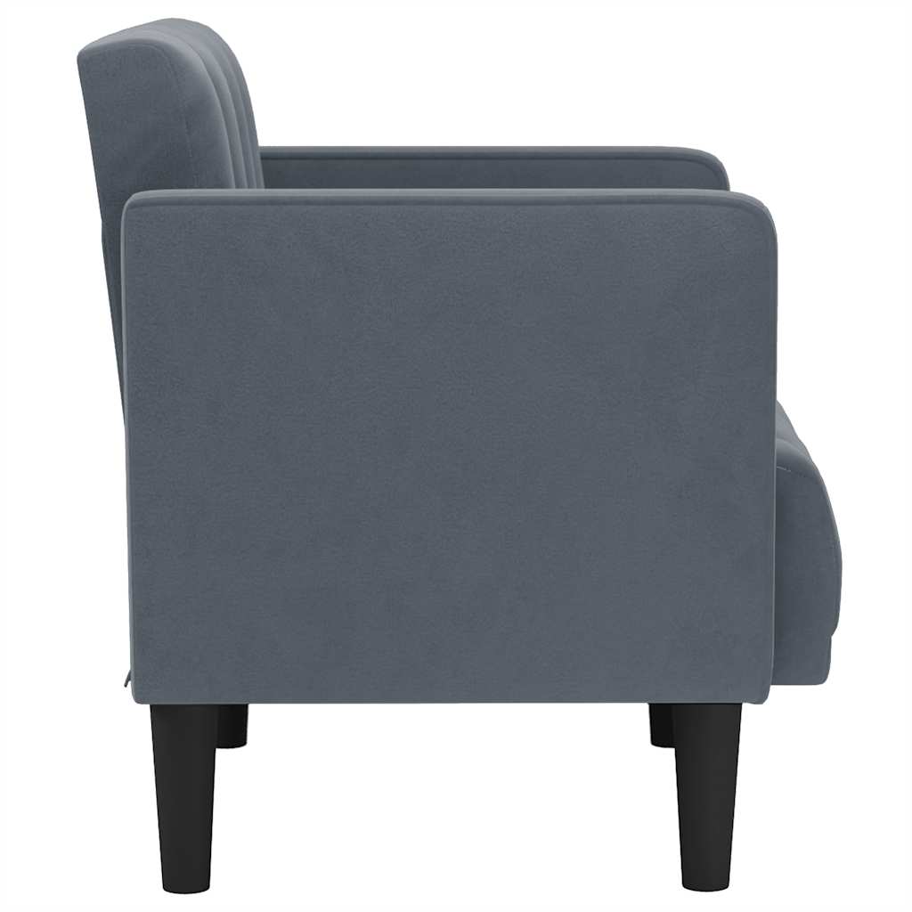 vidaXL Sessel mit Armlehnen Dunkelgrau 53 cm Samt