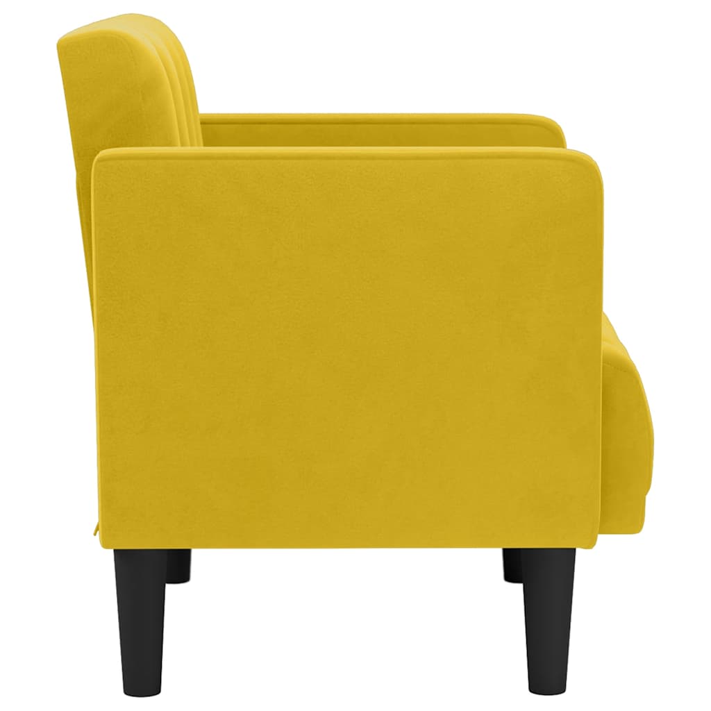 vidaXL Sessel mit Armlehnen Gelb 53 cm Samt
