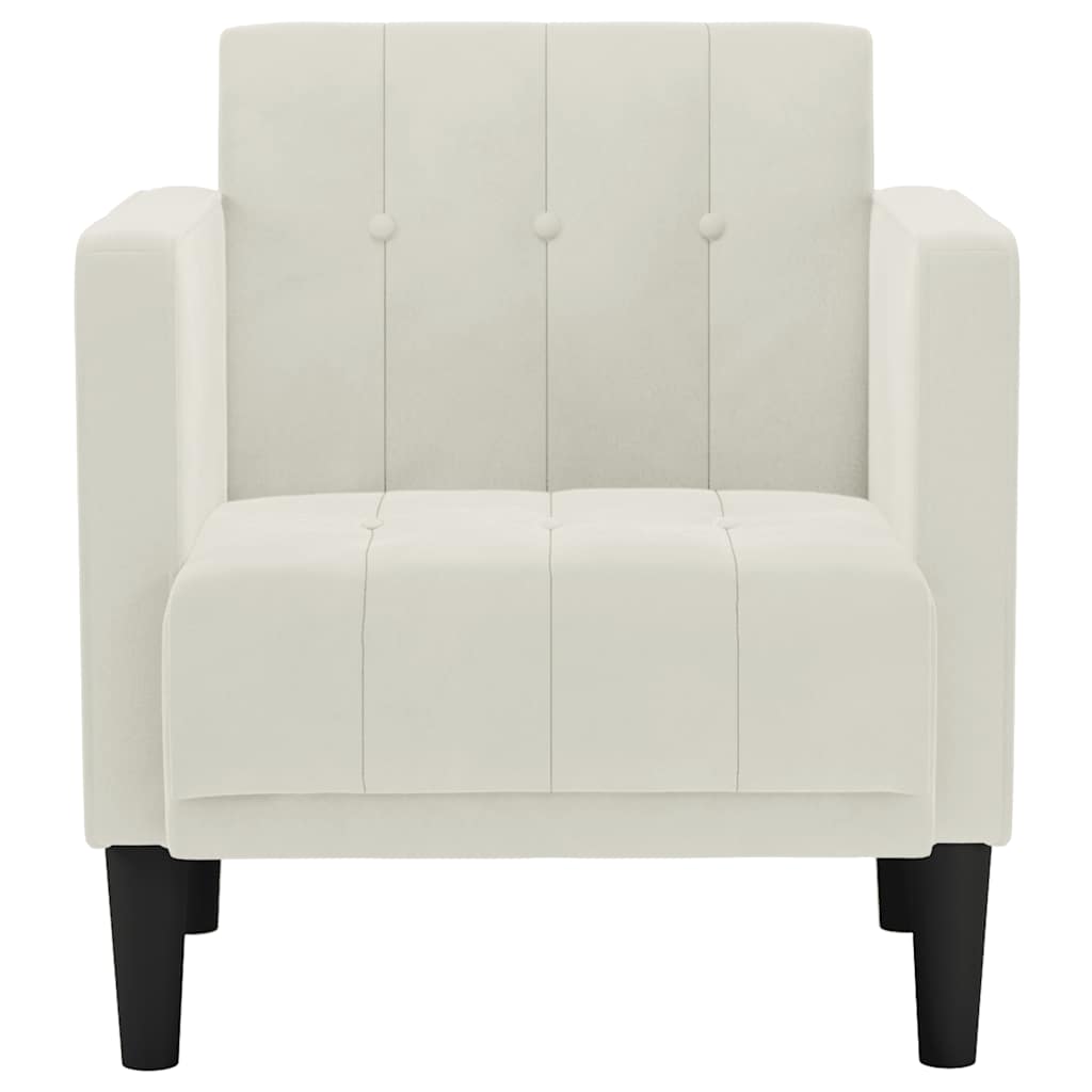 Sessel mit Armlehnen Creme 53 cm Samt