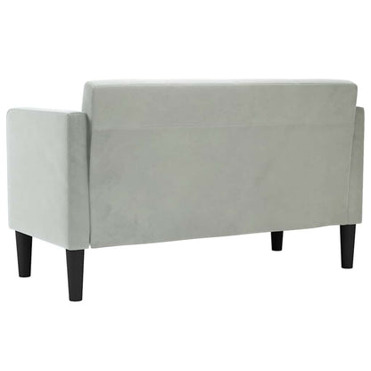 Zweisitzer-Sofa Hellgrau 111 cm Samt