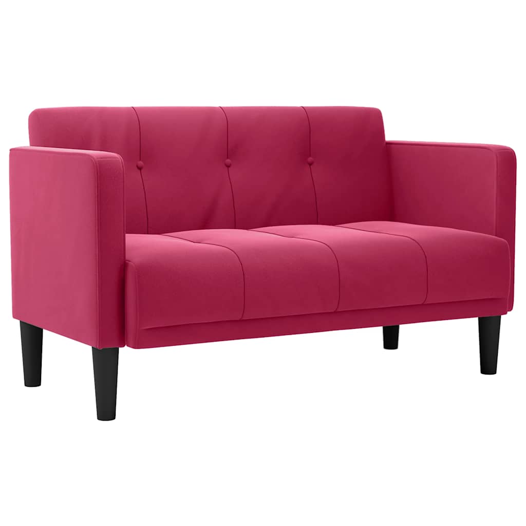 Zweisitzer-Sofa Weinrot 111 cm Samt