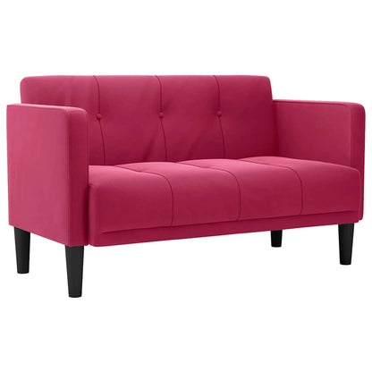 Zweisitzer-Sofa Weinrot 111 cm Samt