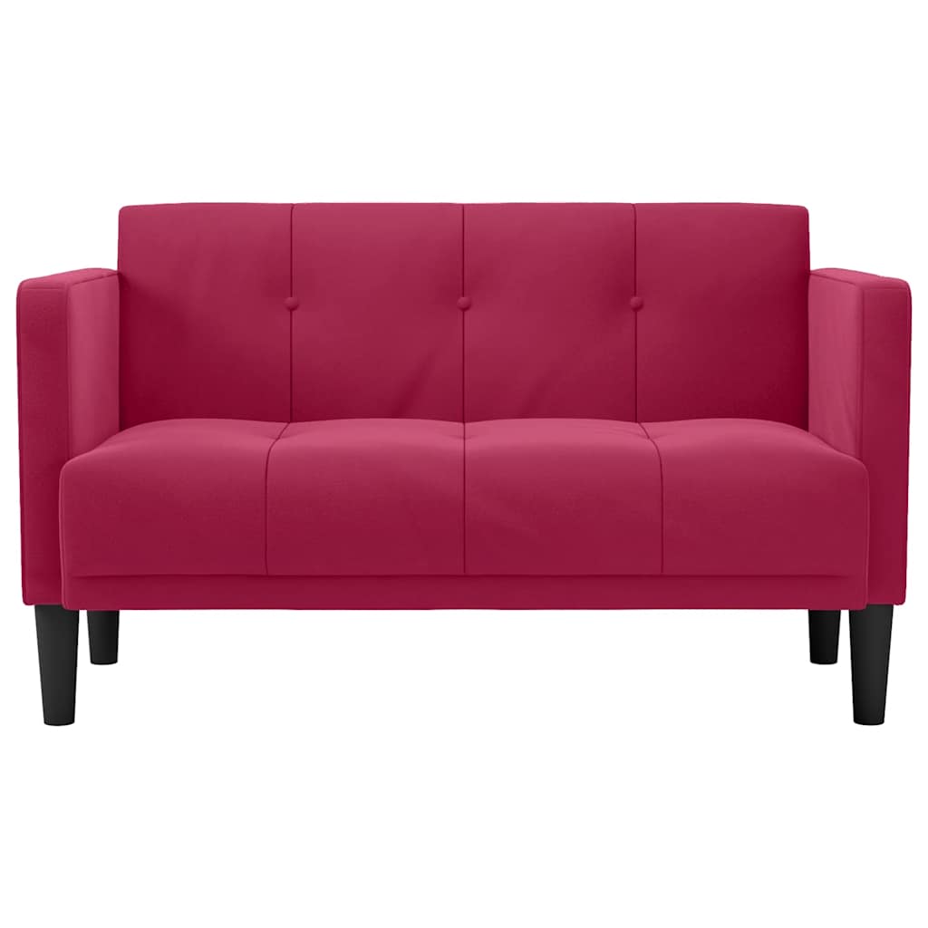 Zweisitzer-Sofa Weinrot 111 cm Samt