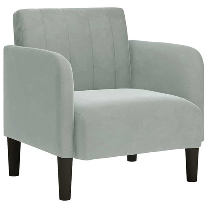 vidaXL Sessel mit Armlehnen Hellgrau 54 cm Samt