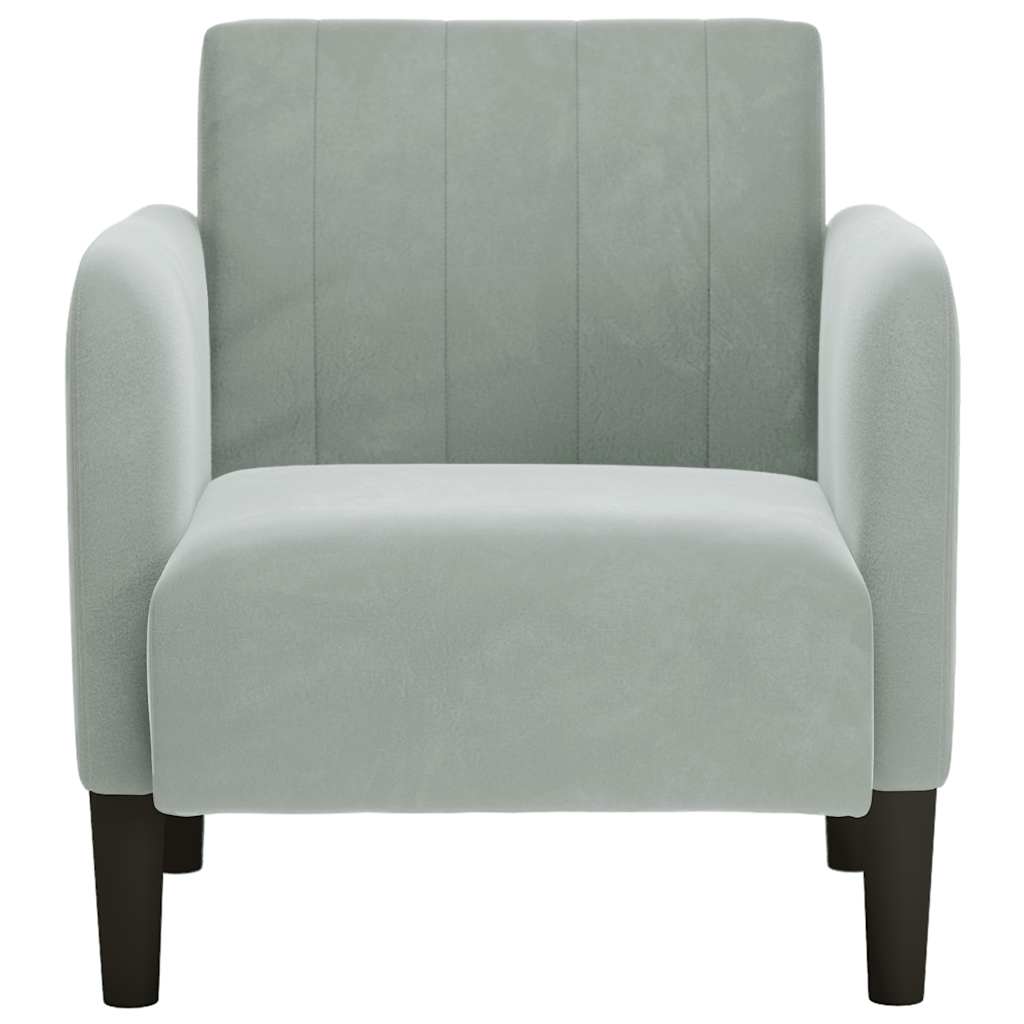 vidaXL Sessel mit Armlehnen Hellgrau 54 cm Samt