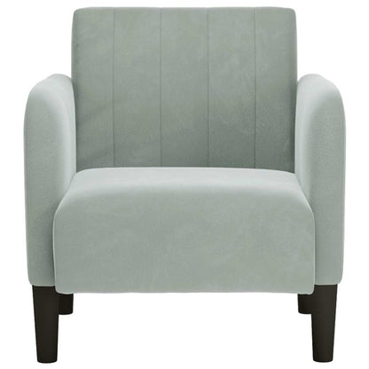 vidaXL Sessel mit Armlehnen Hellgrau 54 cm Samt
