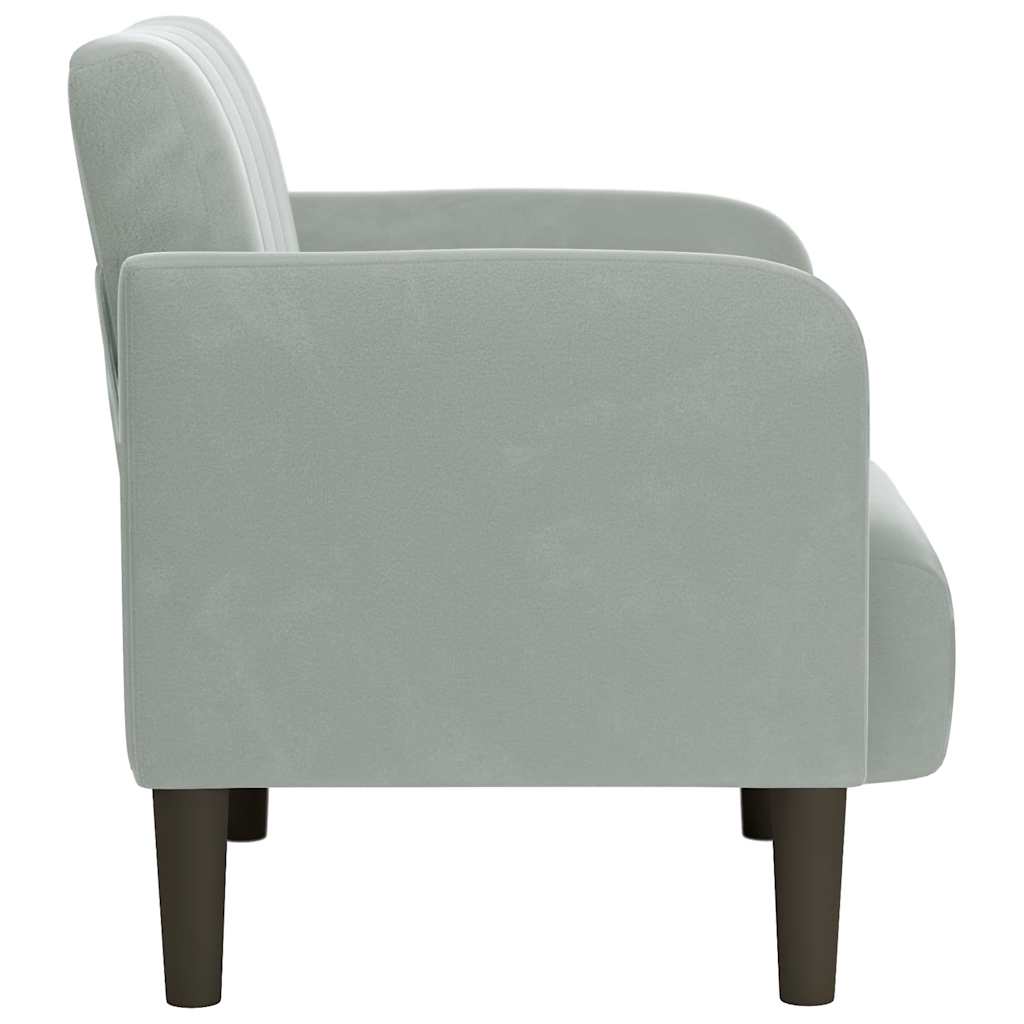 vidaXL Sessel mit Armlehnen Hellgrau 54 cm Samt