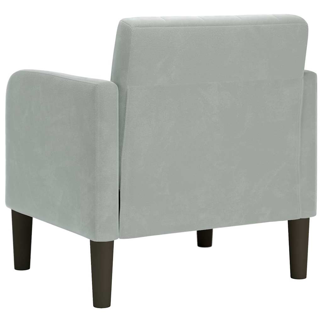 vidaXL Sessel mit Armlehnen Hellgrau 54 cm Samt
