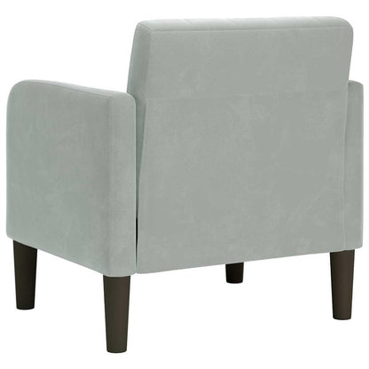 vidaXL Sessel mit Armlehnen Hellgrau 54 cm Samt
