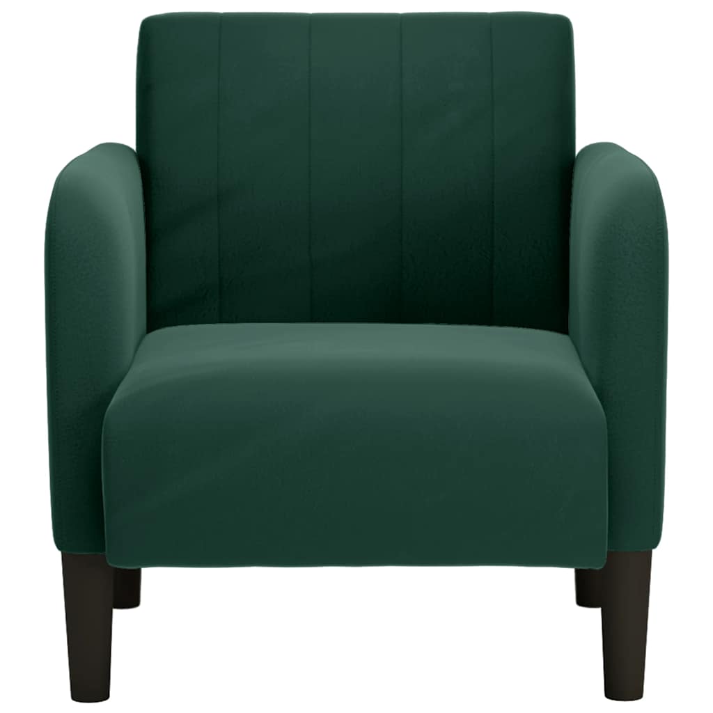 vidaXL Sessel mit Armlehnen Dunkelgrün 54 cm Samt