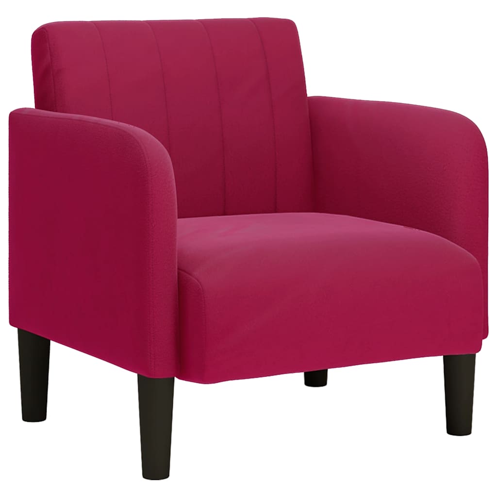 vidaXL Sessel mit Armlehnen Weinrot 54 cm Samt