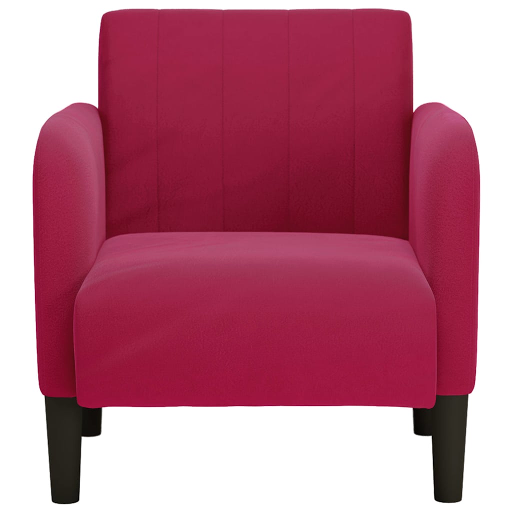 vidaXL Sessel mit Armlehnen Weinrot 54 cm Samt