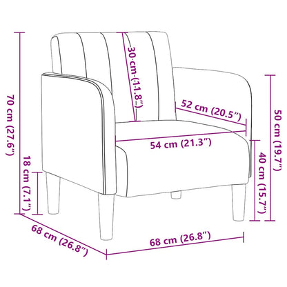 vidaXL Sessel mit Armlehnen Weinrot 54 cm Samt