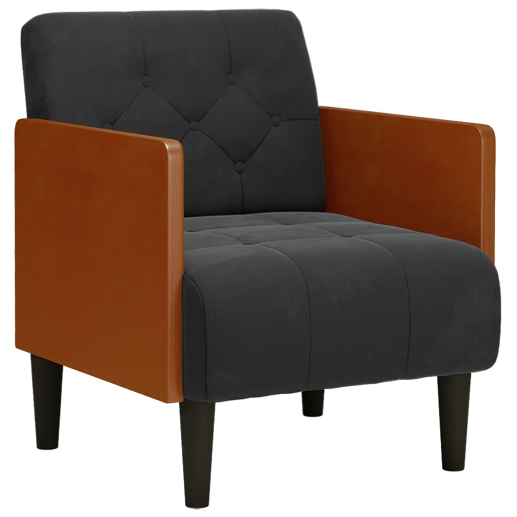 vidaXL Sessel mit Armlehnen Schwarz 55 cm Samt