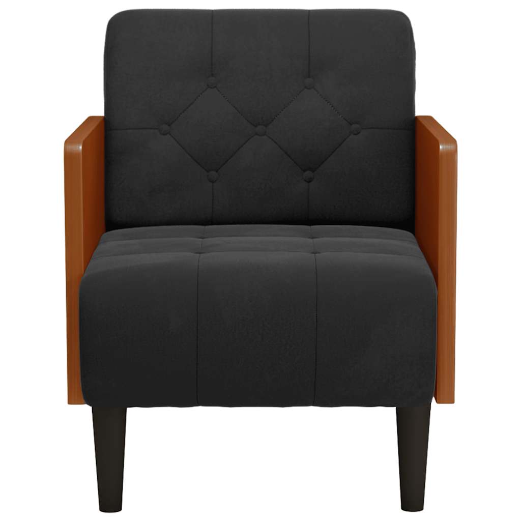 vidaXL Sessel mit Armlehnen Schwarz 55 cm Samt