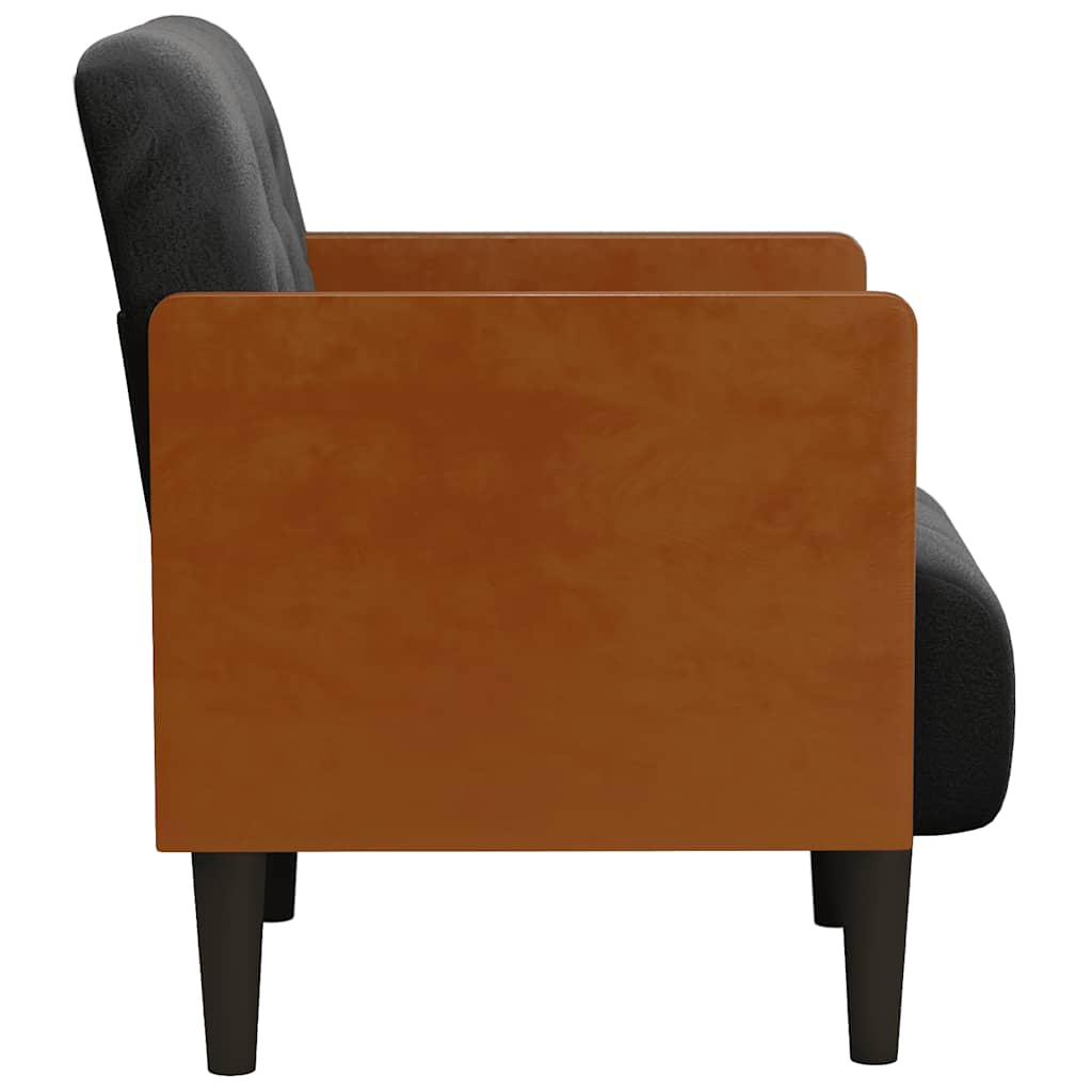 vidaXL Sessel mit Armlehnen Schwarz 55 cm Samt