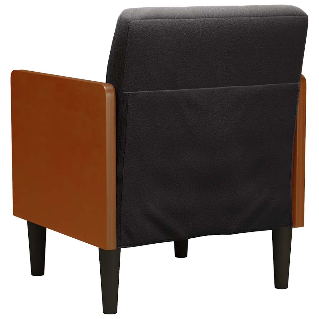 vidaXL Sessel mit Armlehnen Schwarz 55 cm Samt