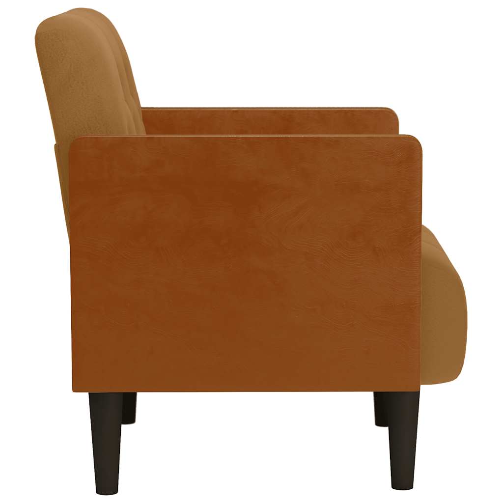 vidaXL Sessel mit Armlehnen Braun 55 cm Samt