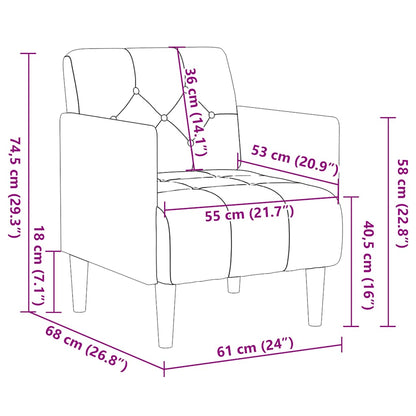 Sessel mit Armlehnen Braun 55 cm Samt