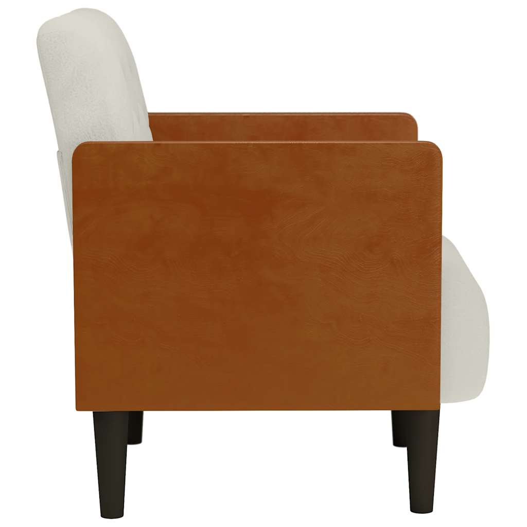 vidaXL Sessel mit Armlehnen Creme 55 cm Samt