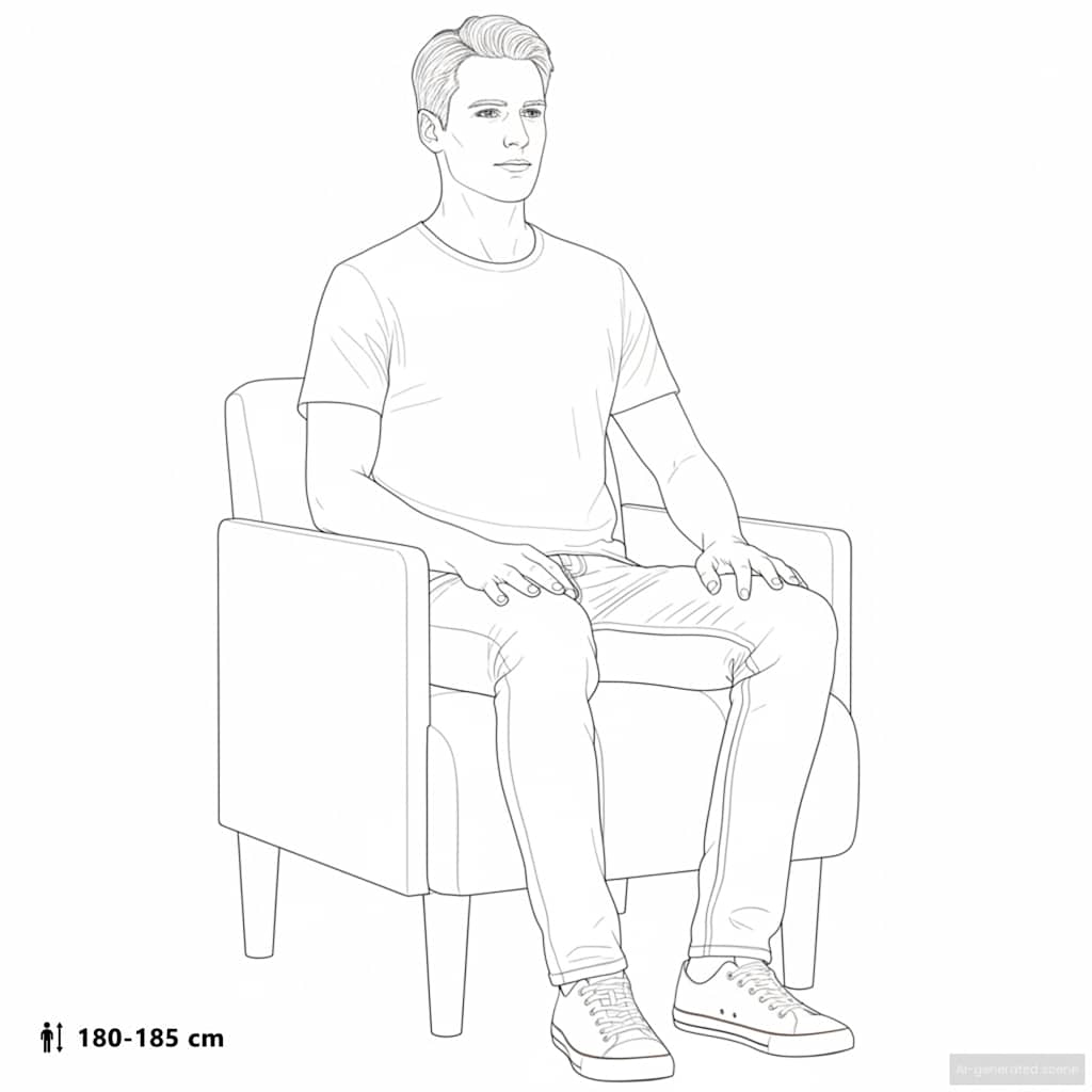 Sessel mit Armlehnen 55 cm Leinen