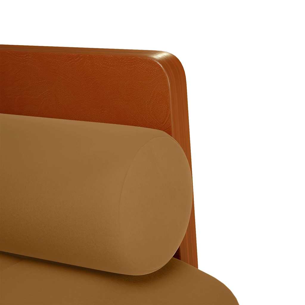 Zweisitzer-Sofa mit Nackenrollen Braun 110 cm Samt