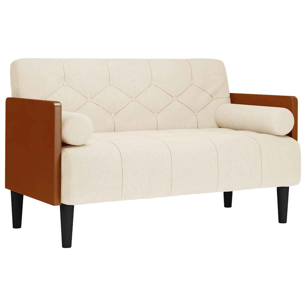 vidaXL Zweisitzer-Sofa mit Nackenrollen 110 cm Leinen