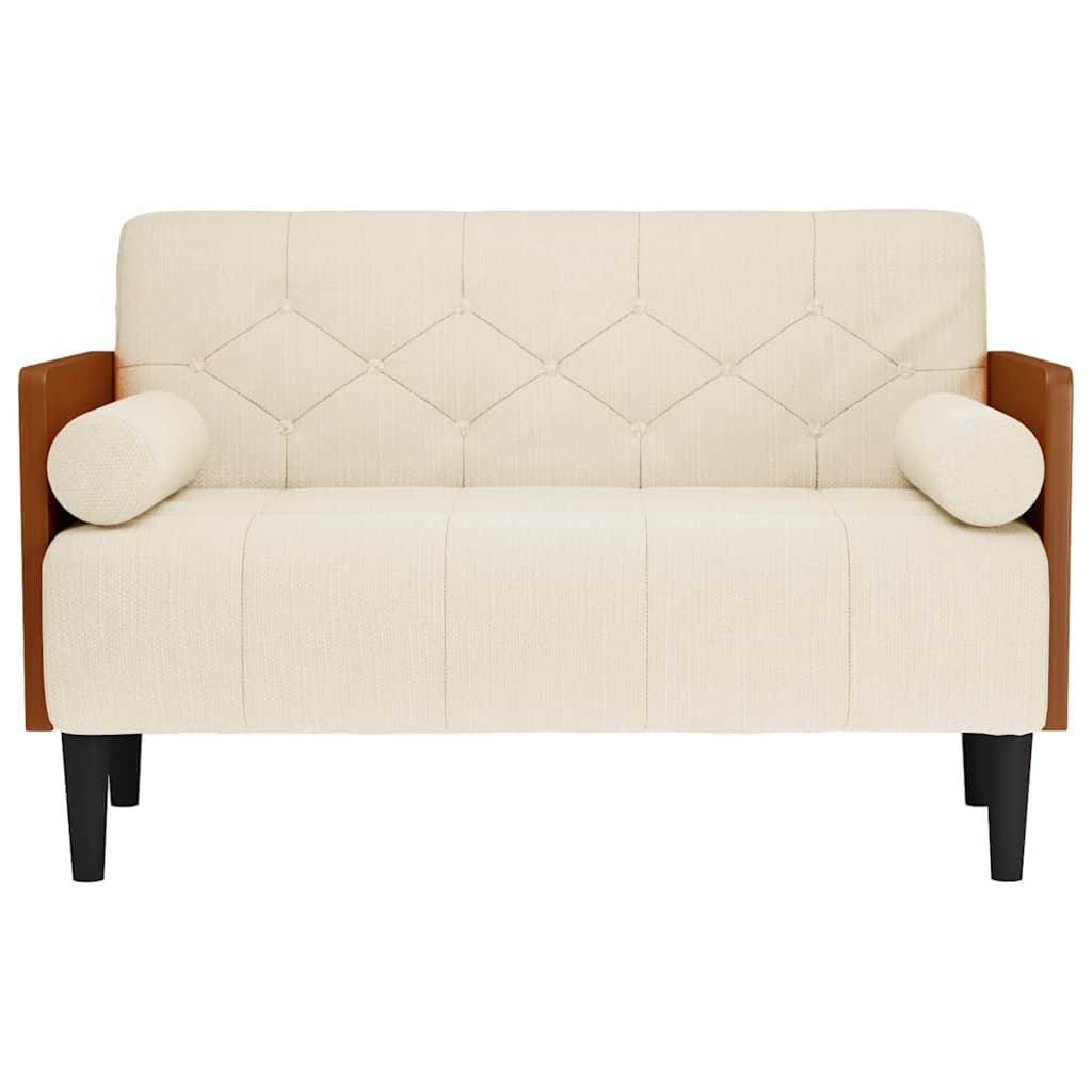 vidaXL Zweisitzer-Sofa mit Nackenrollen 110 cm Leinen
