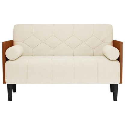 vidaXL Zweisitzer-Sofa mit Nackenrollen 110 cm Leinen