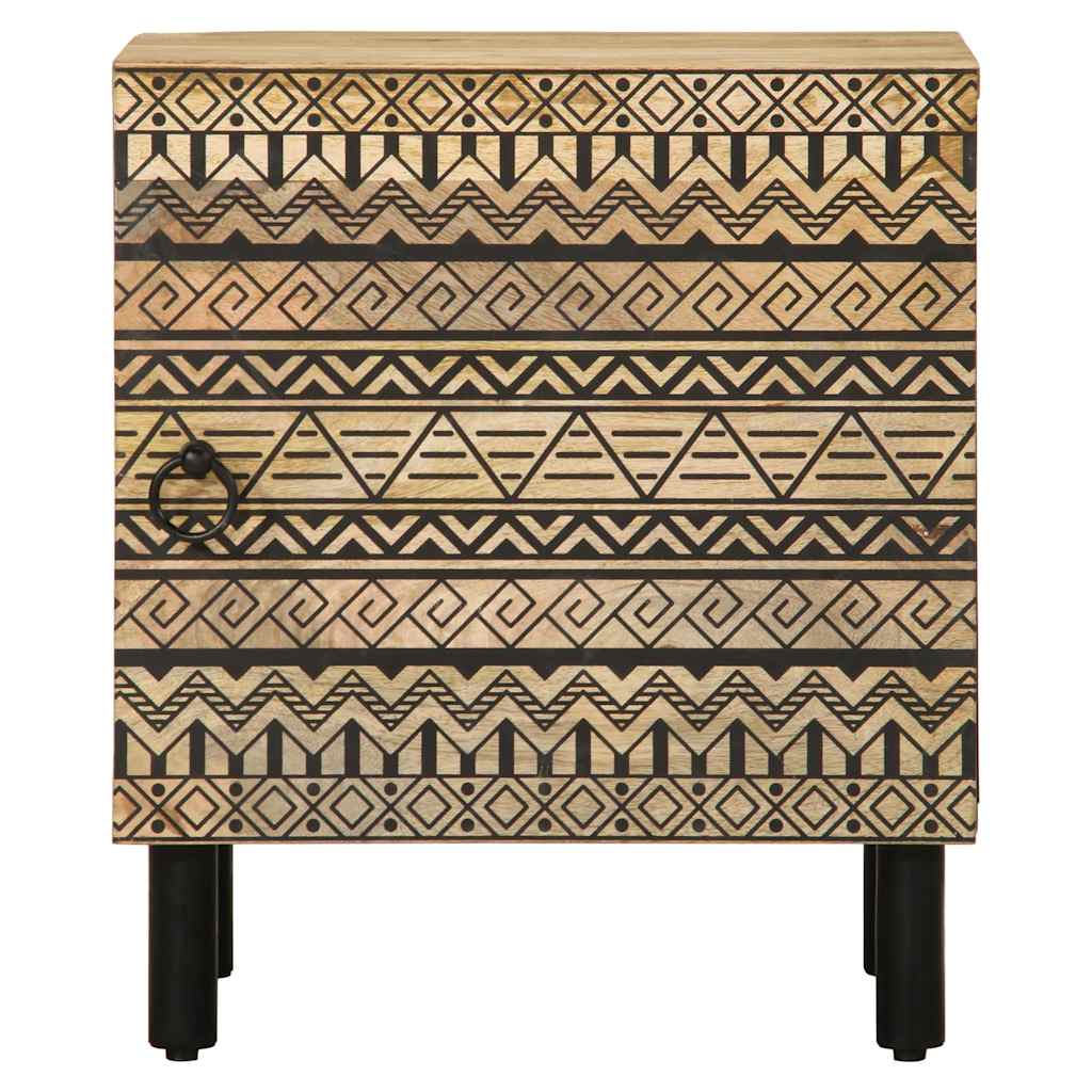vidaXL Nachttisch Schwarz 40x33,5x46 cm Raues Mangoholz
