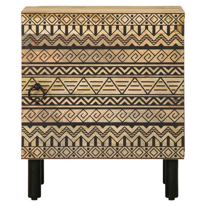 vidaXL Nachttisch Schwarz 40x33,5x46 cm Raues Mangoholz