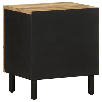 vidaXL Nachttisch Schwarz 40x33,5x46 cm Raues Mangoholz